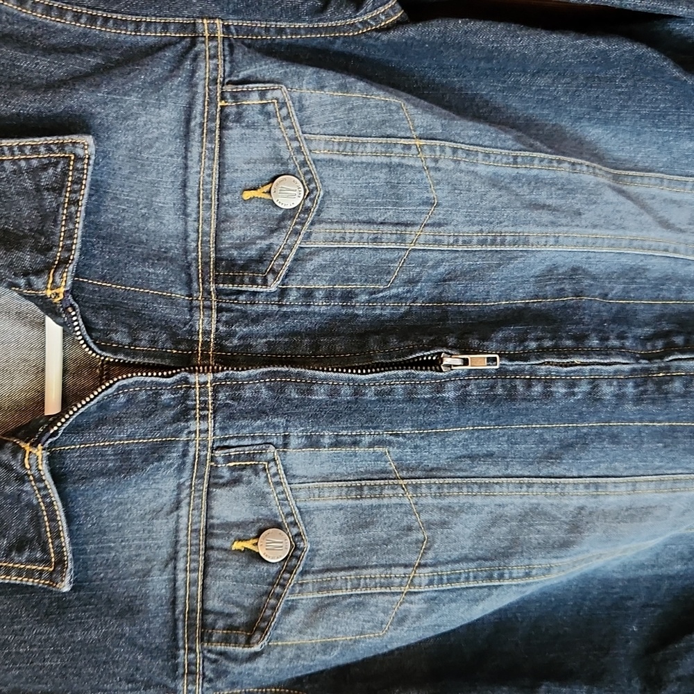 New York & Co Zip Front Denim Jean Jacket Size XS Western - Picture 3 of 6